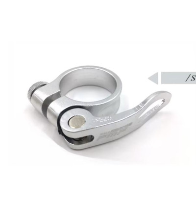 Clamp o cierre portasilla de bicicleta 31.8mm - Gris